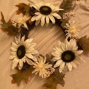 White sunflower wreath